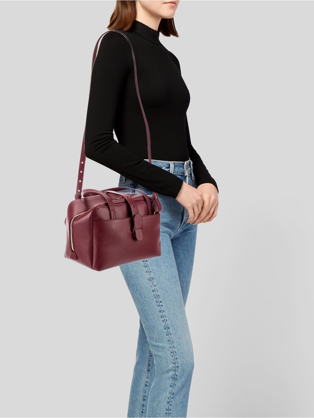 Senreve Leather Doctor Bag Red Burgundy NWOT